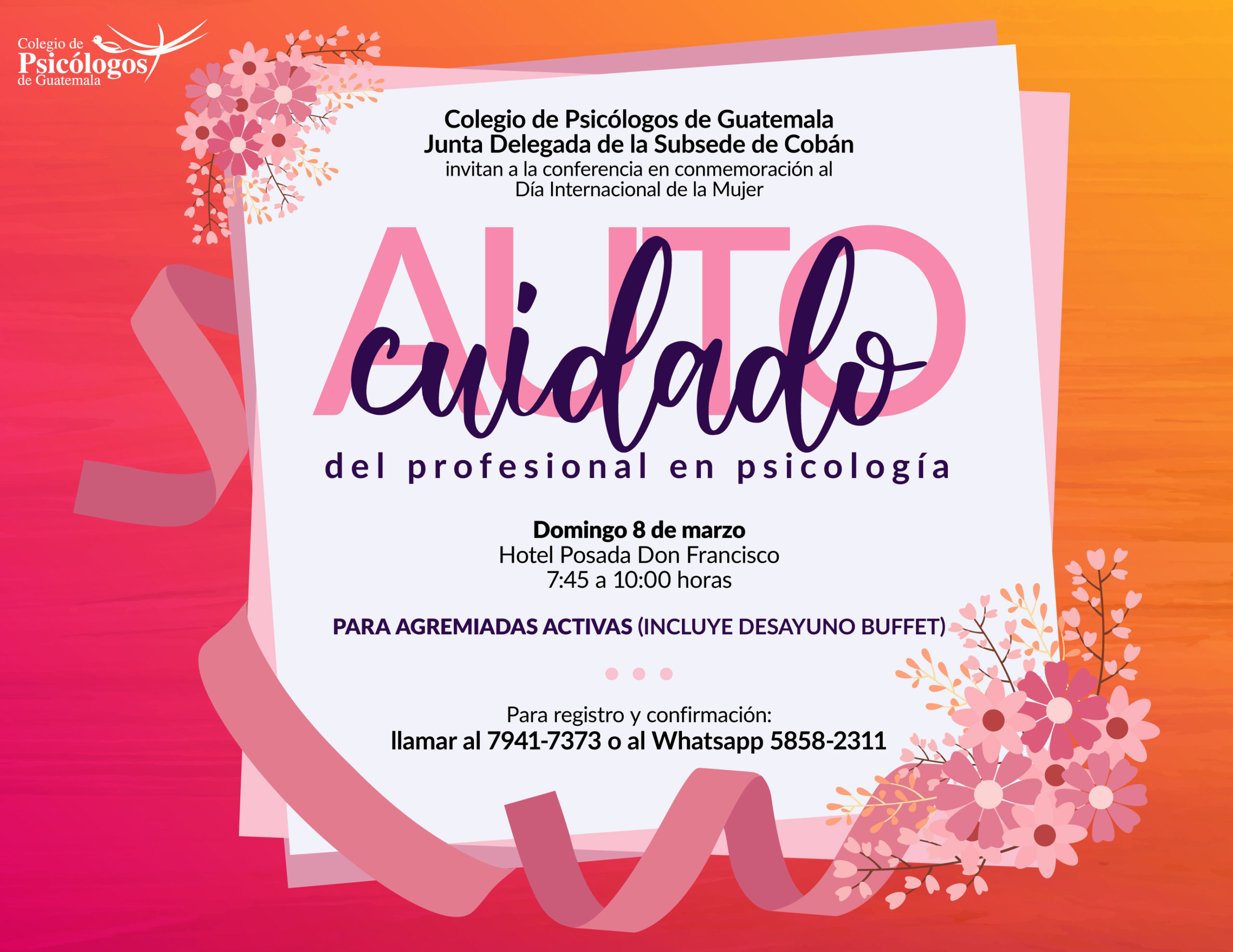 Auto Cuidado del Profesional de Psicología | Colegio de Psicólogos de  Guatemala